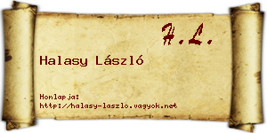 Halasy László névjegykártya